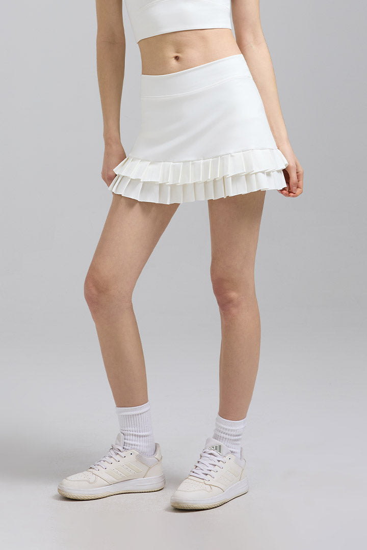Double Pleated Mini Skirt