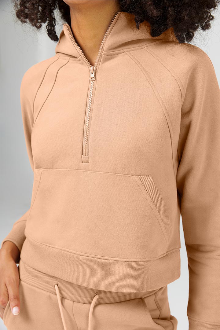 Half Zip Cropped Hoodie - SALTUM SPORTS
