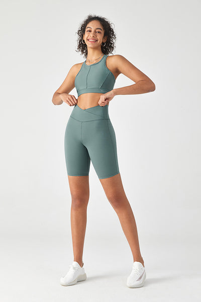 FlexEase™ V-waist Biker Short with Hidden Pocket - SALTUM SPORTS