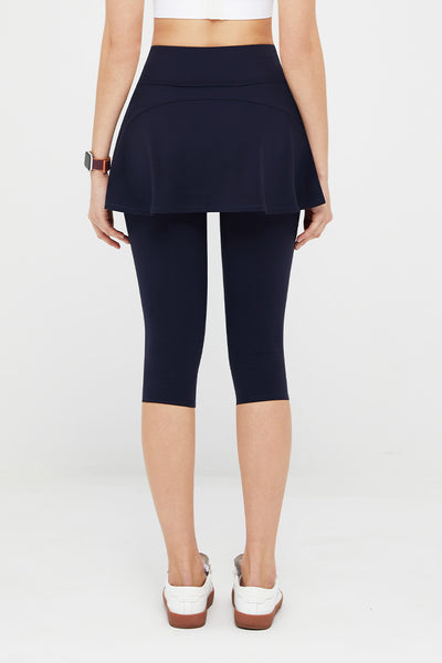 FlexEase™ High-Waist Skirted Capri Legging - SALTUM SPORTS