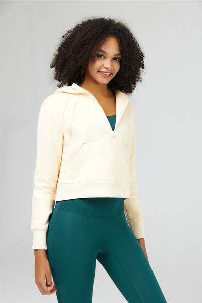 Half Zip Cropped Hoodie - SALTUM SPORTS