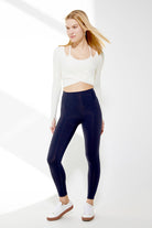 Crossover Long Sleeve Crop Top - SALTUM SPORTS