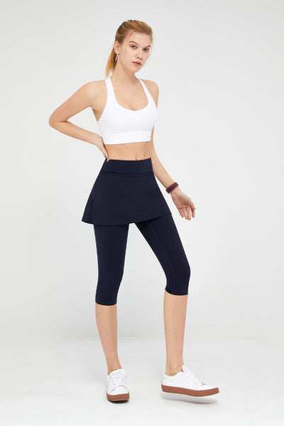 FlexEase™ High-Waist Skirted Capri Legging - SALTUM SPORTS
