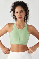 HiTense™ High Support Laser-Cut Sports Bra-Lt Green - SALTUM SPORTS