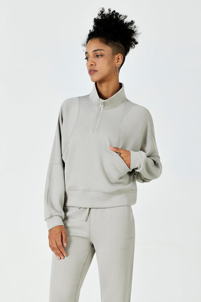 AeroChic™ Half-Zip Pullover-Stone Grey - SALTUM SPORTS