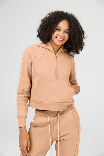 Half Zip Cropped Hoodie - SALTUM SPORTS