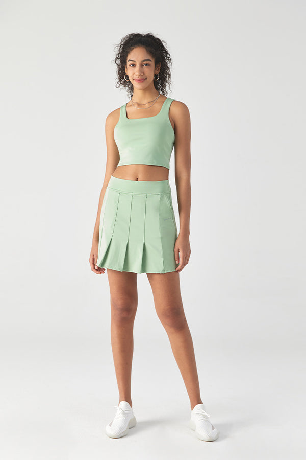 HiTense High-Rise Pleated Mini Skirt-Lt Green saltumsports-ALO-LULULEMON