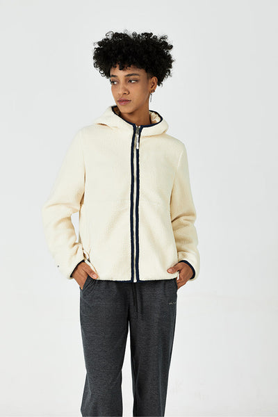 Zip-Up Hooded Sherpa Jacket - SALTUM SPORTS