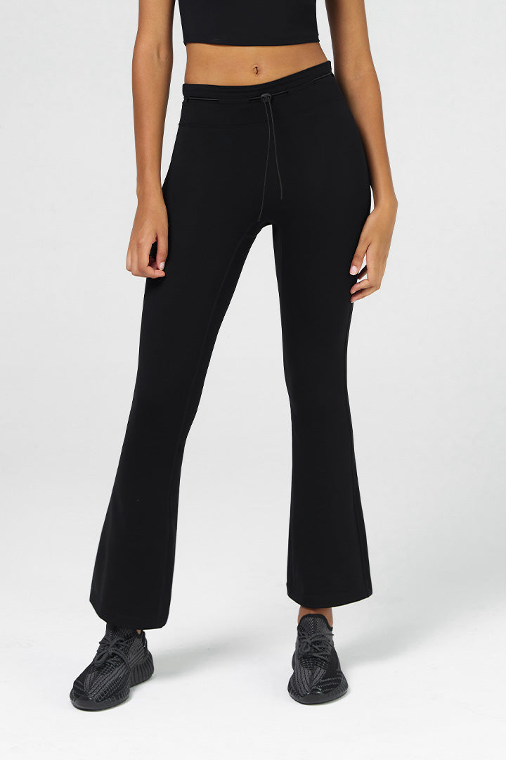 Tummy Control Drawstring Flared Pants | Flare Leggings - Saltum – SALTUM