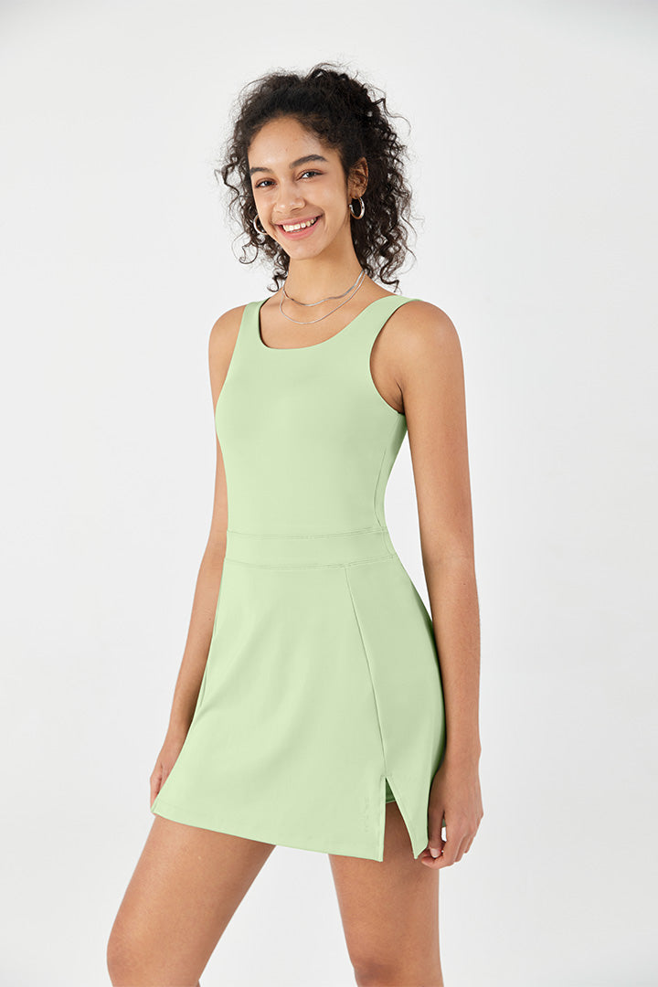 FlexEase™ Tennis Dress for Women-Lt Green - SALTUM SPORTS