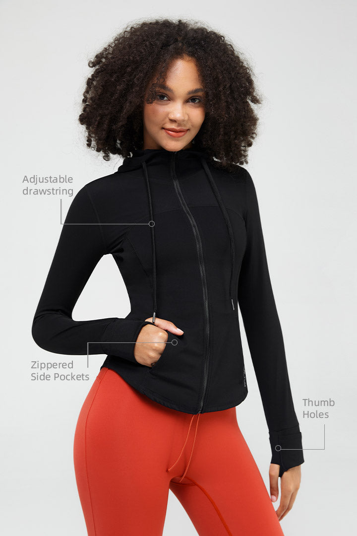 FlexEase™ Full Zip Hooded Define Jacket - SALTUM SPORTS