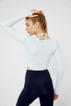 Crossover Long Sleeve Crop Top - SALTUM SPORTS