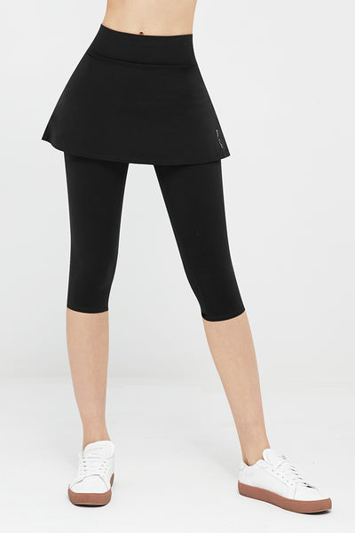FlexEase™ High-Waist Skirted Capri Legging - SALTUM SPORTS