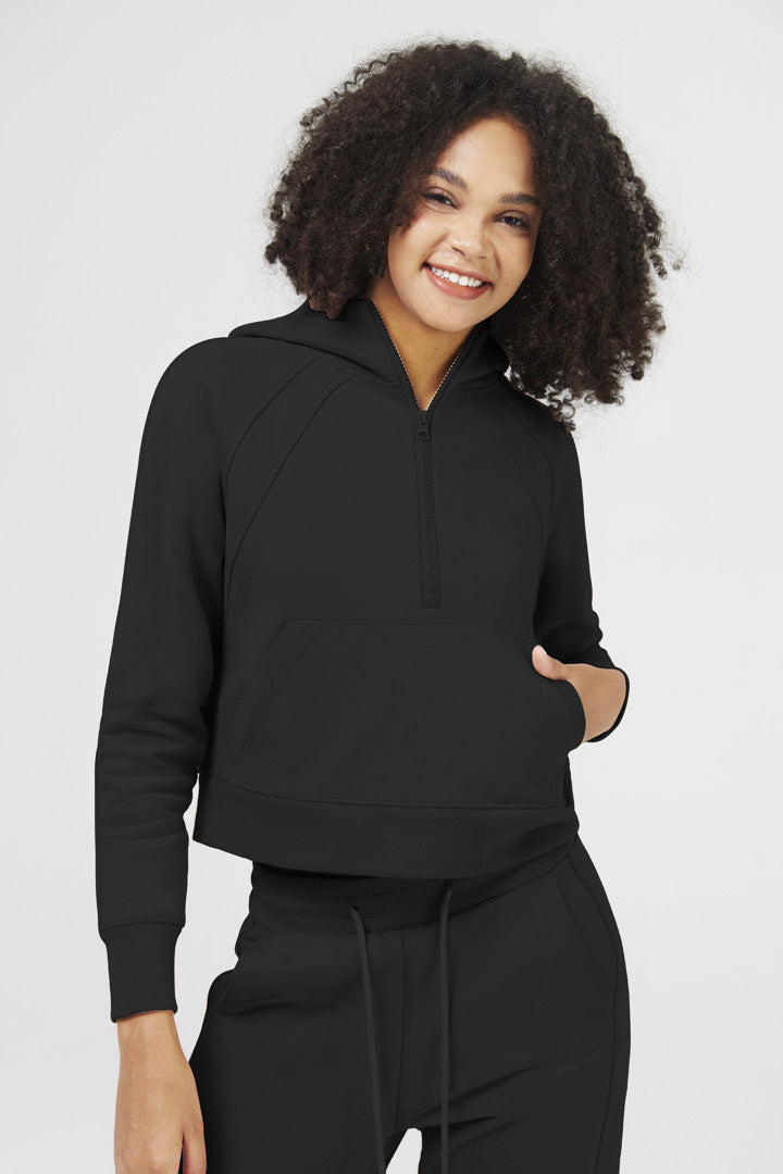 Half Zip Cropped Hoodie - SALTUM SPORTS