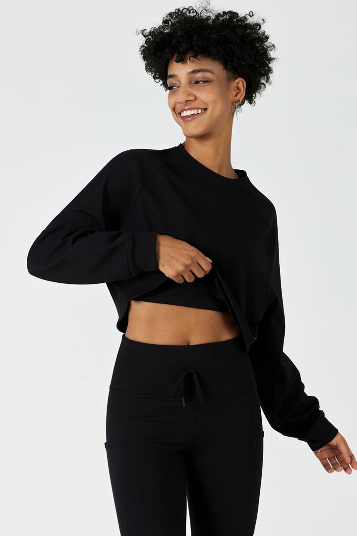CloudFleece™ Cropped Crew Pullover - SALTUM SPORTS