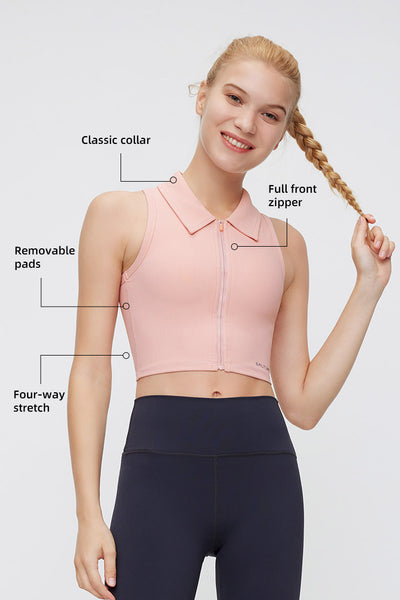 FlexEase™ Collared Crop Top - SALTUM SPORTS