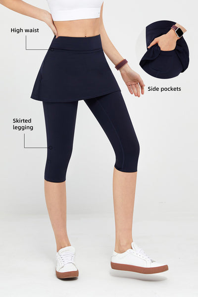 FlexEase™ High-Waist Skirted Capri Legging - SALTUM SPORTS