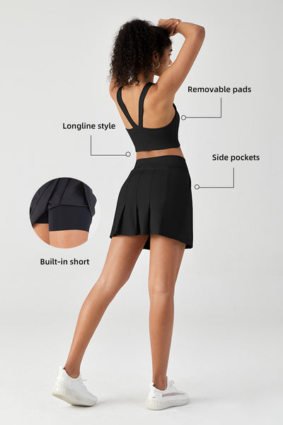 HiTense High-Rise Pleated Mini Skirt-Lt Green saltumsports-ALO-LULULEMON