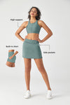 Laser-Cut Sports Bra & Tennis Skirt Set - SALTUM SPORTS