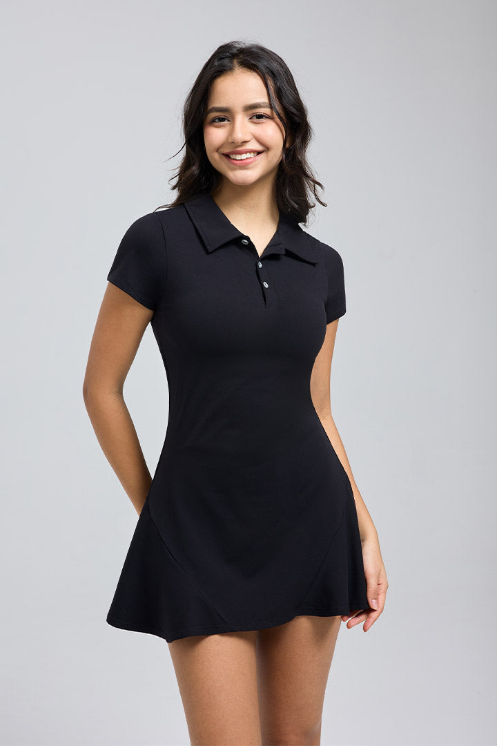 FlexEase™ 2.0 Short Sleeve Tennis Dress with Shorts-saltumsports.com