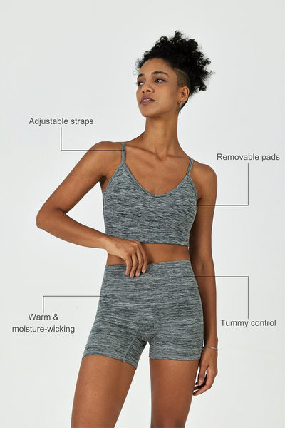 Adjustable Longline Bra Tank & Short Set - SALTUM SPORTS