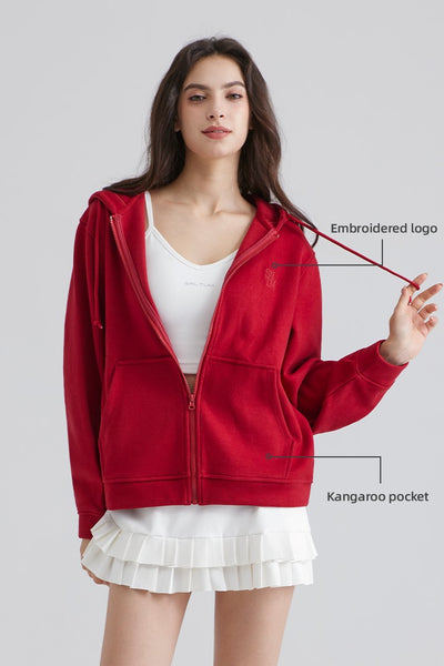 Zip-Up Hooded Sweatshirt