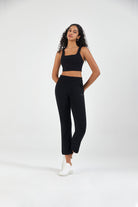 SALTUM SPORTS Black Yoga Crop Tops and Legging Sets 