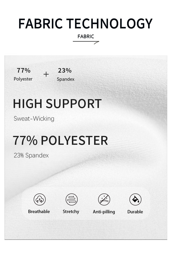 Fabric technology label with polyester and spandex composition