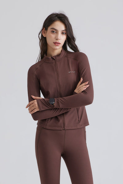 Fitted Stand-Collar Cropped Jacket