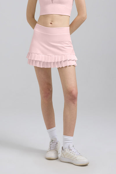 Double Pleated Mini Skirt