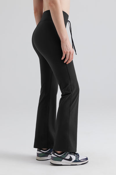 High-Rise Flare Pants with Drawstring
