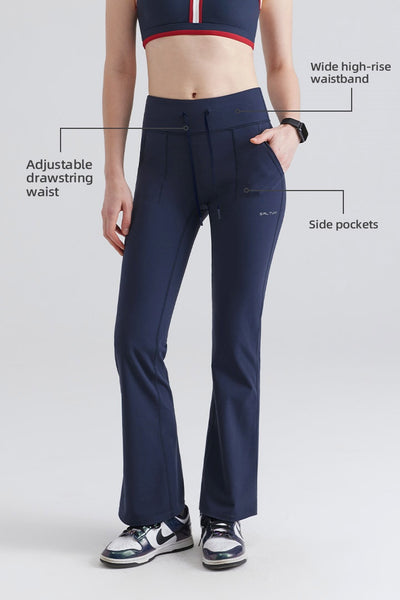 High-Rise Flare Pants with Drawstring