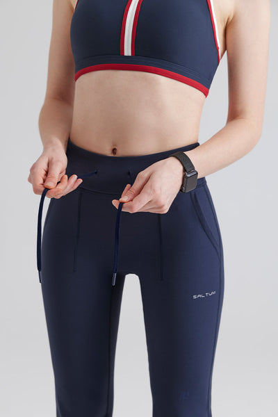 High-Rise Flare Pants with Drawstring