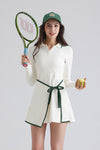 Zip-Up Collared Long Sleeve Dress