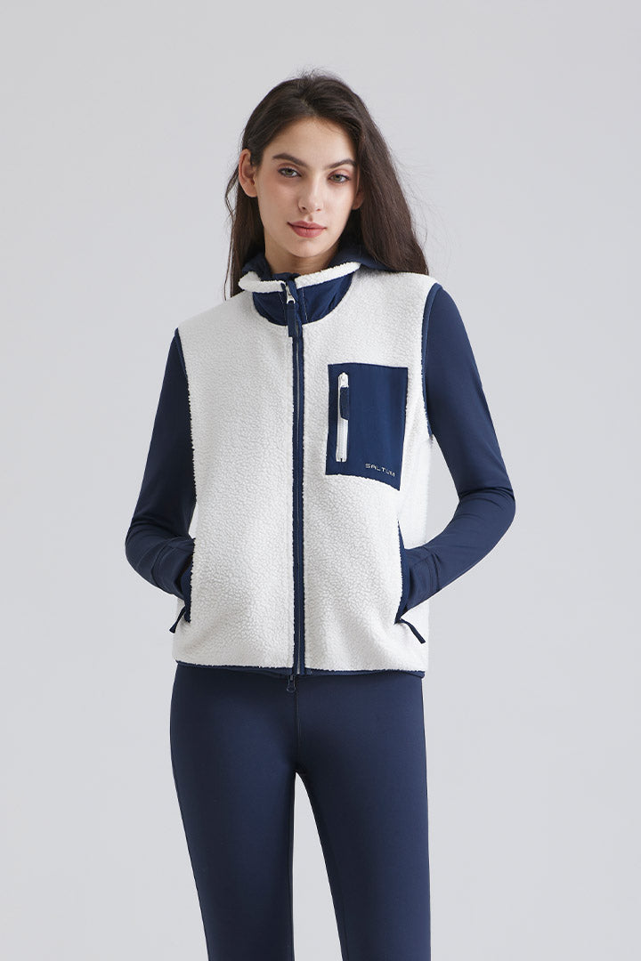 Saltum Full Zip Sherpa Vest 3.0 white