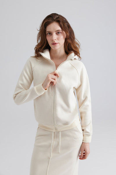 Full-Zip Cropped Hooded Jacket