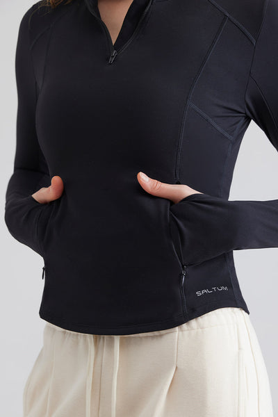 Half-zip Long Sleeve Top