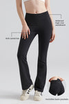 Fleece-Lined High-Waisted Basic Flare Leggings