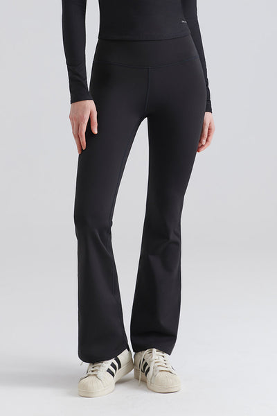 Fleece-Lined High-Waisted Basic Flare Leggings