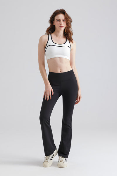 Fleece-Lined High-Waisted Basic Flare Leggings