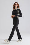 Fleece-Lined High-Waisted Basic Flare Leggings