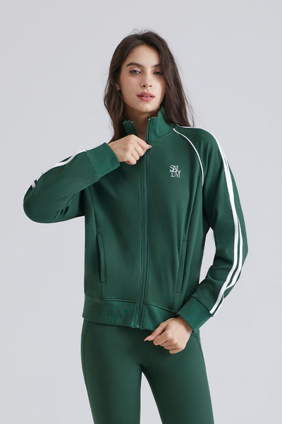 Fleece-Lined Stand Collar Bomber Jacket