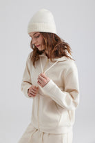 women Oversized Zip Up Hoodie with Drawstring hood 
