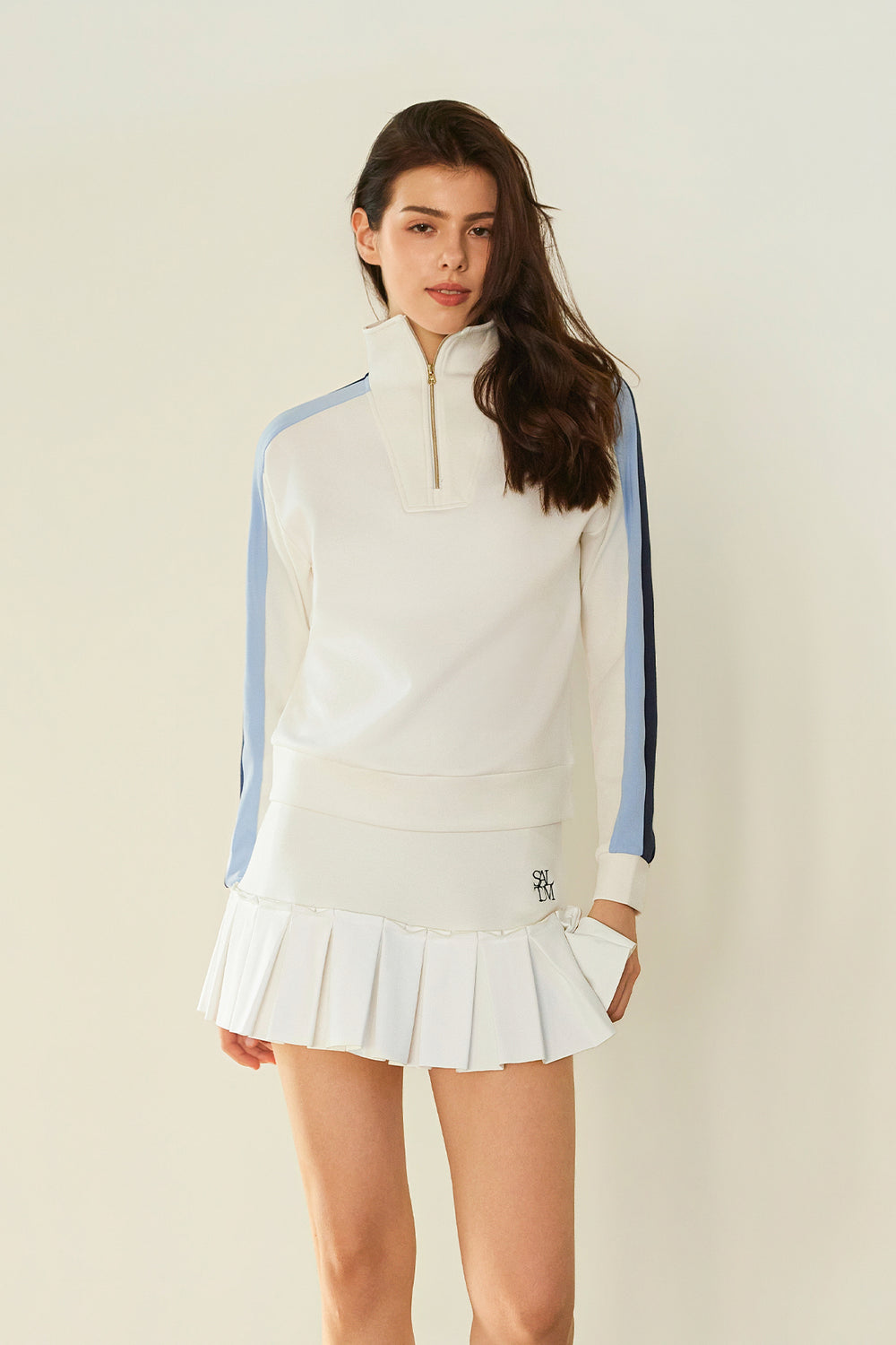 Contrast Panel 1/4 Zip Sweatshirt, Airlayer Sports for Tennis Playing and Golf Playing in Winter/Fall