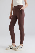 women brown leggings for indoor and outdoor sports