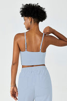 CloudFleece™ Adjustable Cropped Cami-Greyish Blue - SALTUM SPORTS