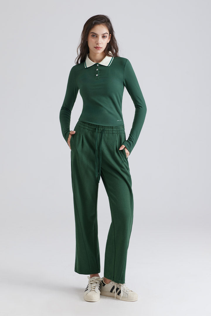 Casual Wide-Leg Sweatpants with Drawstring