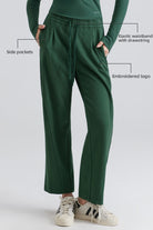 Green Drawstring Lounge Pants with side pockets