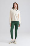 Polo Collar Pullover Long-Sleeve Sweatshirt