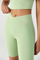 light green athletic shorts crossover shorts for Biker